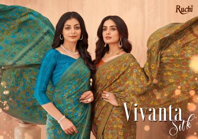 RUCHI VIVANTA SILK VOL-34 34101A TO 34103D DESIGNER SILK SAREE WHOLESALER IN INDIA